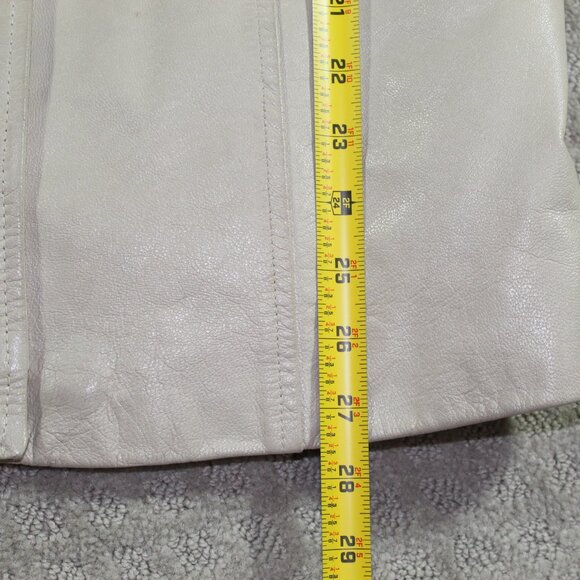 AnJun Collections by A-1 Global Size L Cream Leather Jacket - Picture 7 of 8